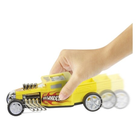 Auto a fricción Hot Wheels Pull Back Racers 13cm Amarillo