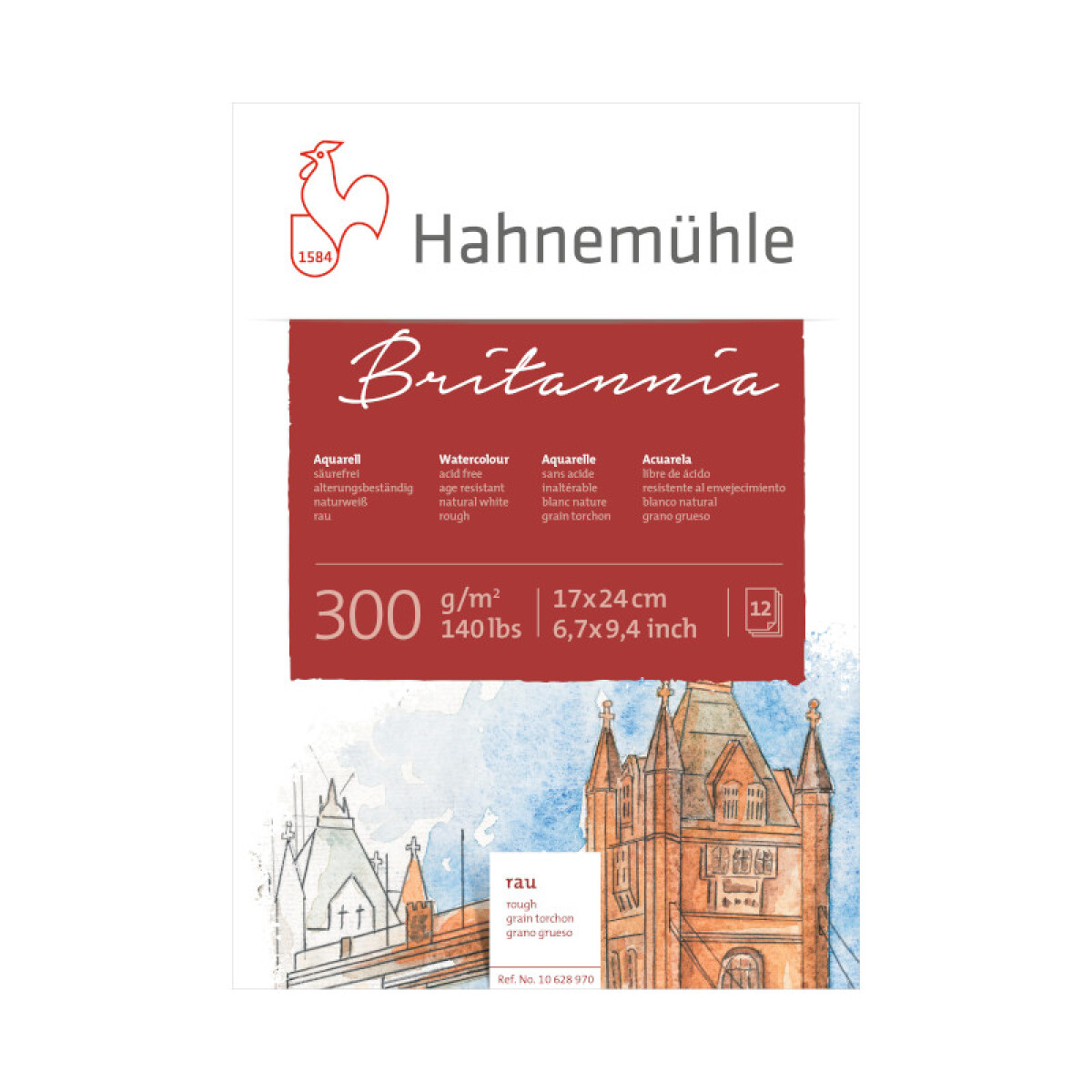 Block Acuarela Britannia 300g - Hahnemühle - 17x24 