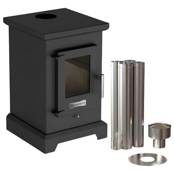 Calefactor A Leña Doble Comb Dublin 50m2 Kit Techo Metavila Calefactor A Leña Doble Comb Dublin 50m2 Kit Techo Metavila