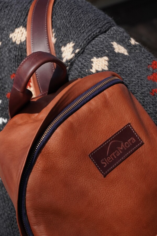 Mochila Moro Camel Blue Zip