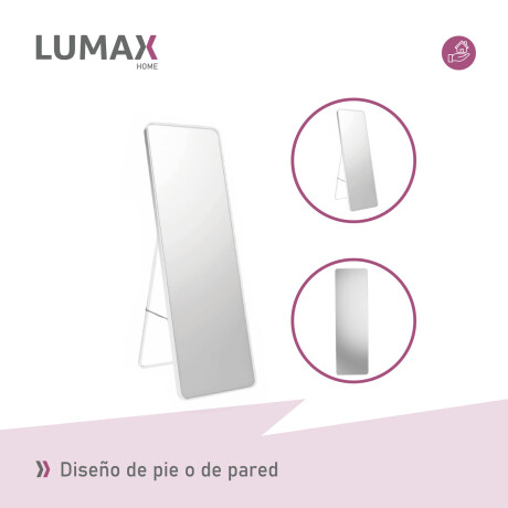 Espejo de pie o pared Glamour Lumax 180x80 cm living dormitorio Blanco