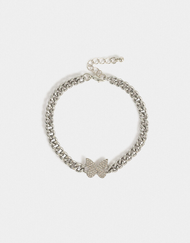 Pulseras Flexibles Con Mariposas Pulsera Con Mariposa - Plateado