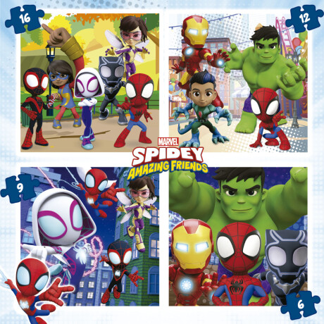 Set de 4 Puzzles Educa Spidey 001