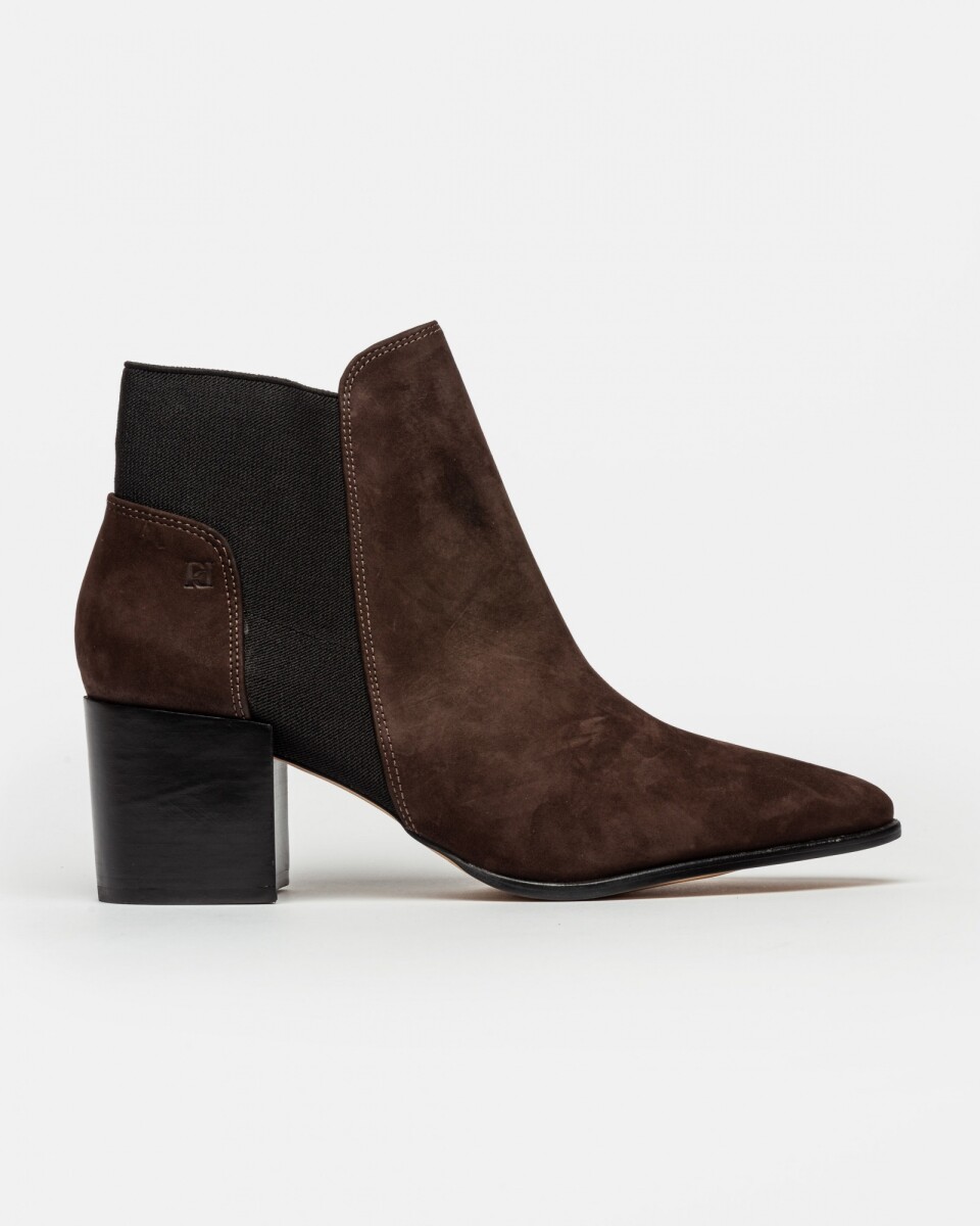 Bota Caña Baja June En Cuero Nobuk - Marron 