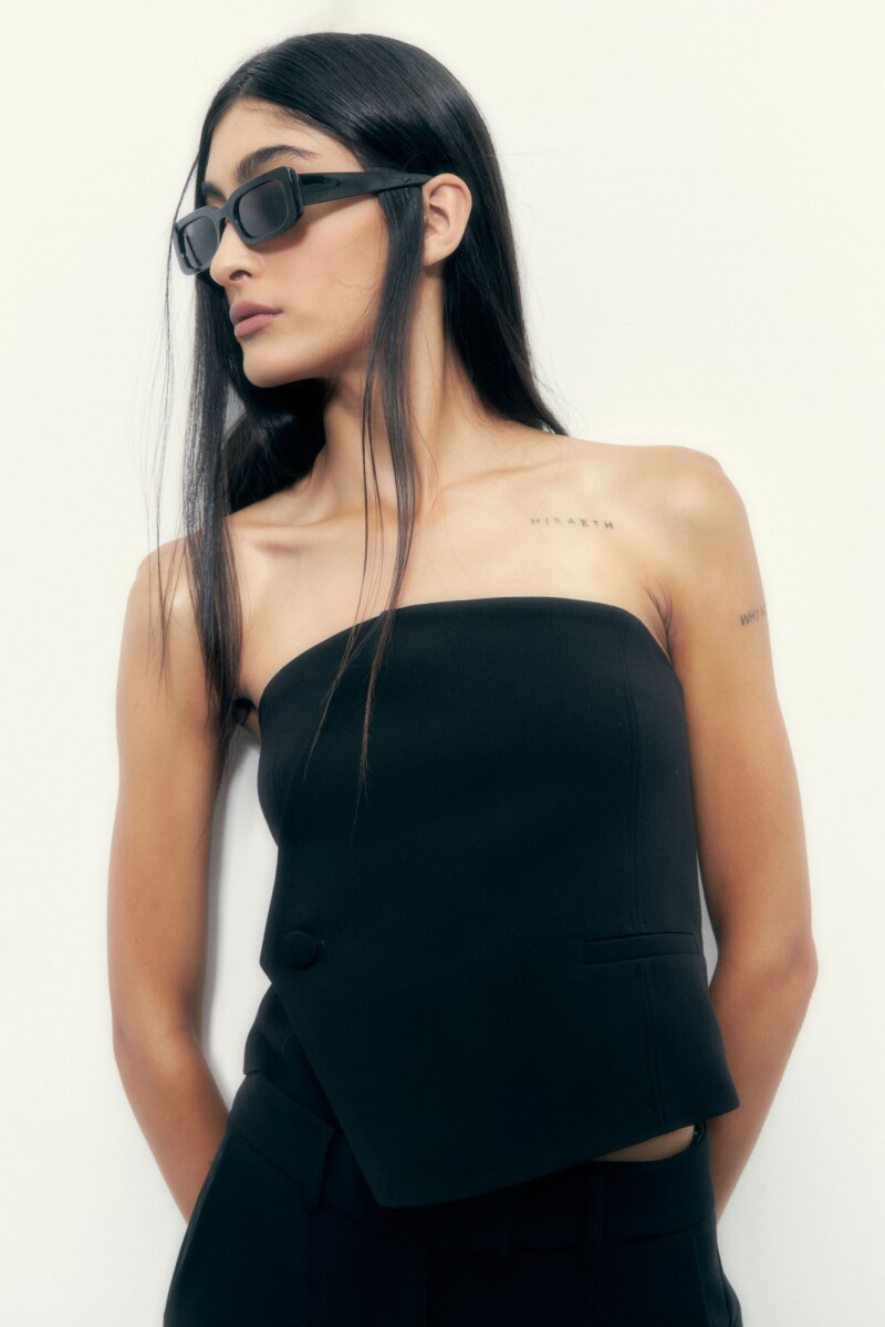 Top corsetero negro