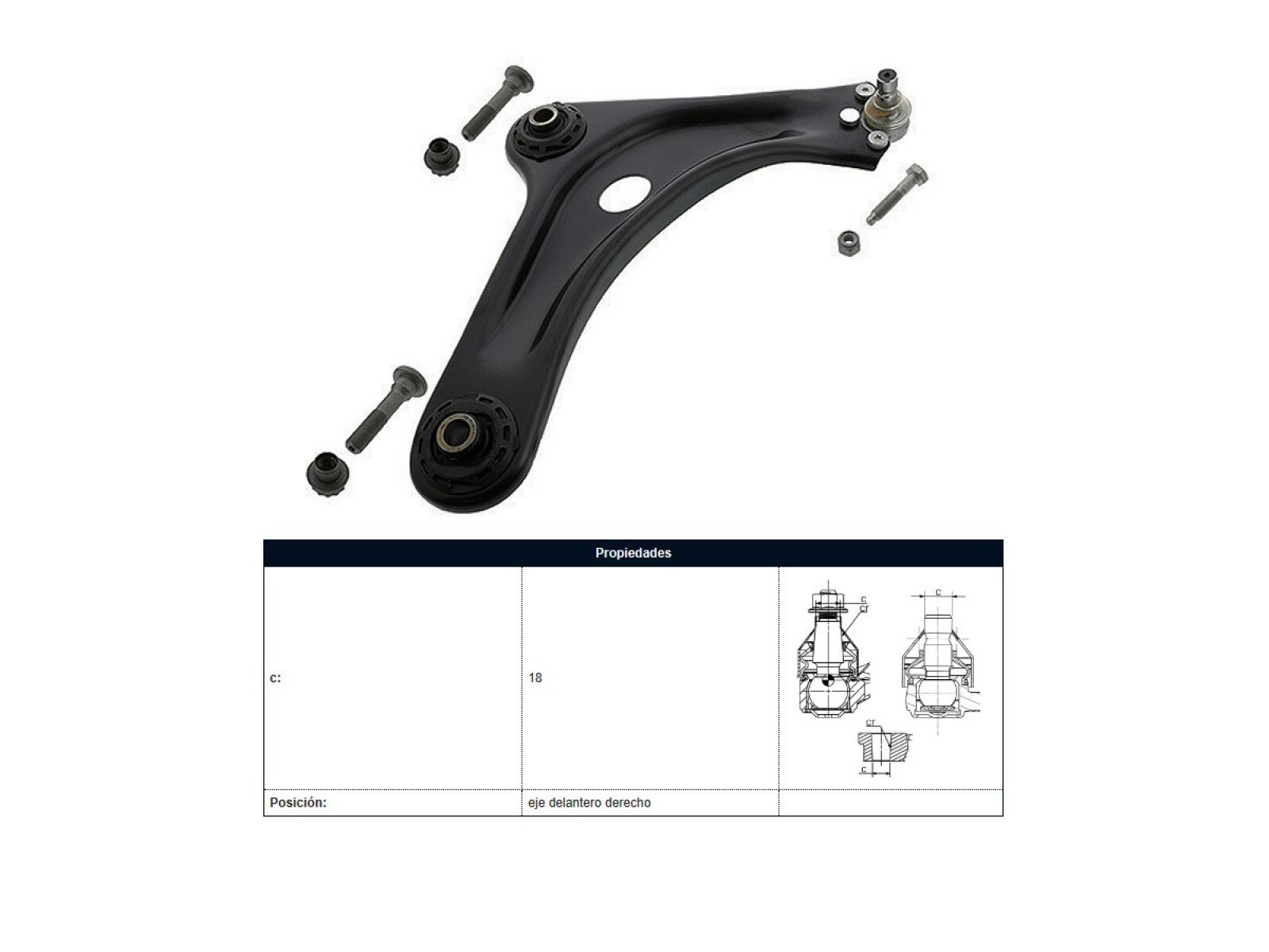 Parilla De Susp Del Citroen C3/C3 Aircross/C3 Picasso 02-28 Der 