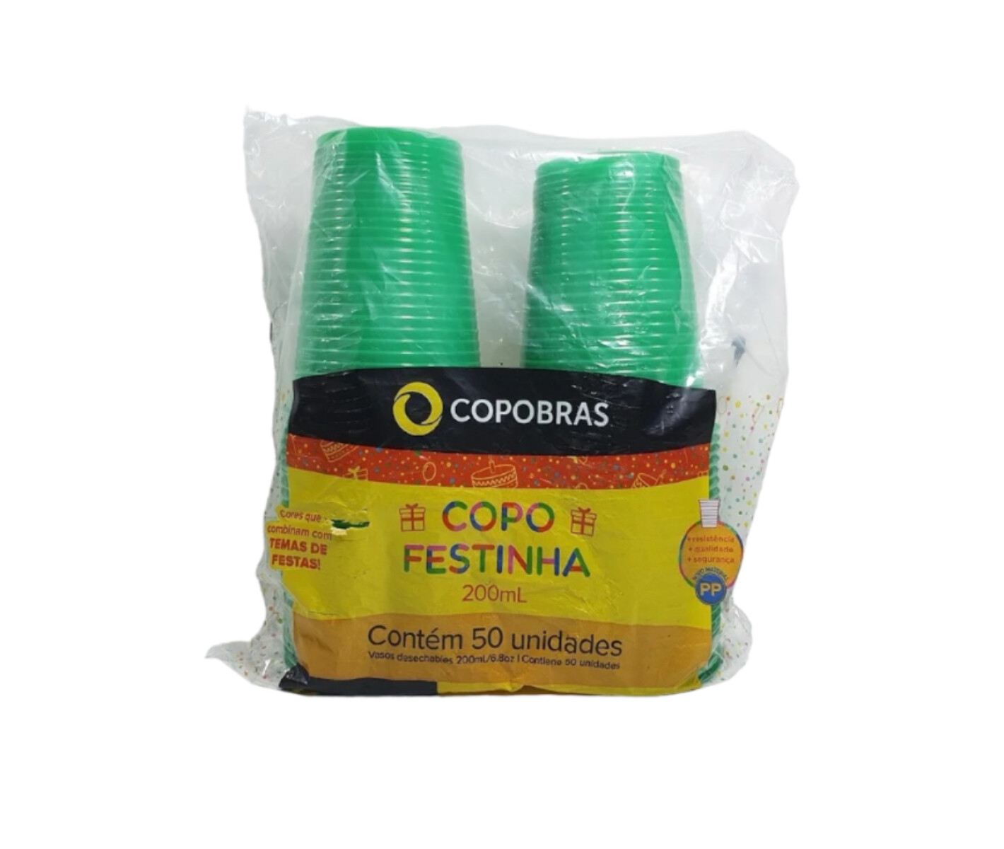 Vasos Descartable Copobras 200 ml x 50 Color - Verde 