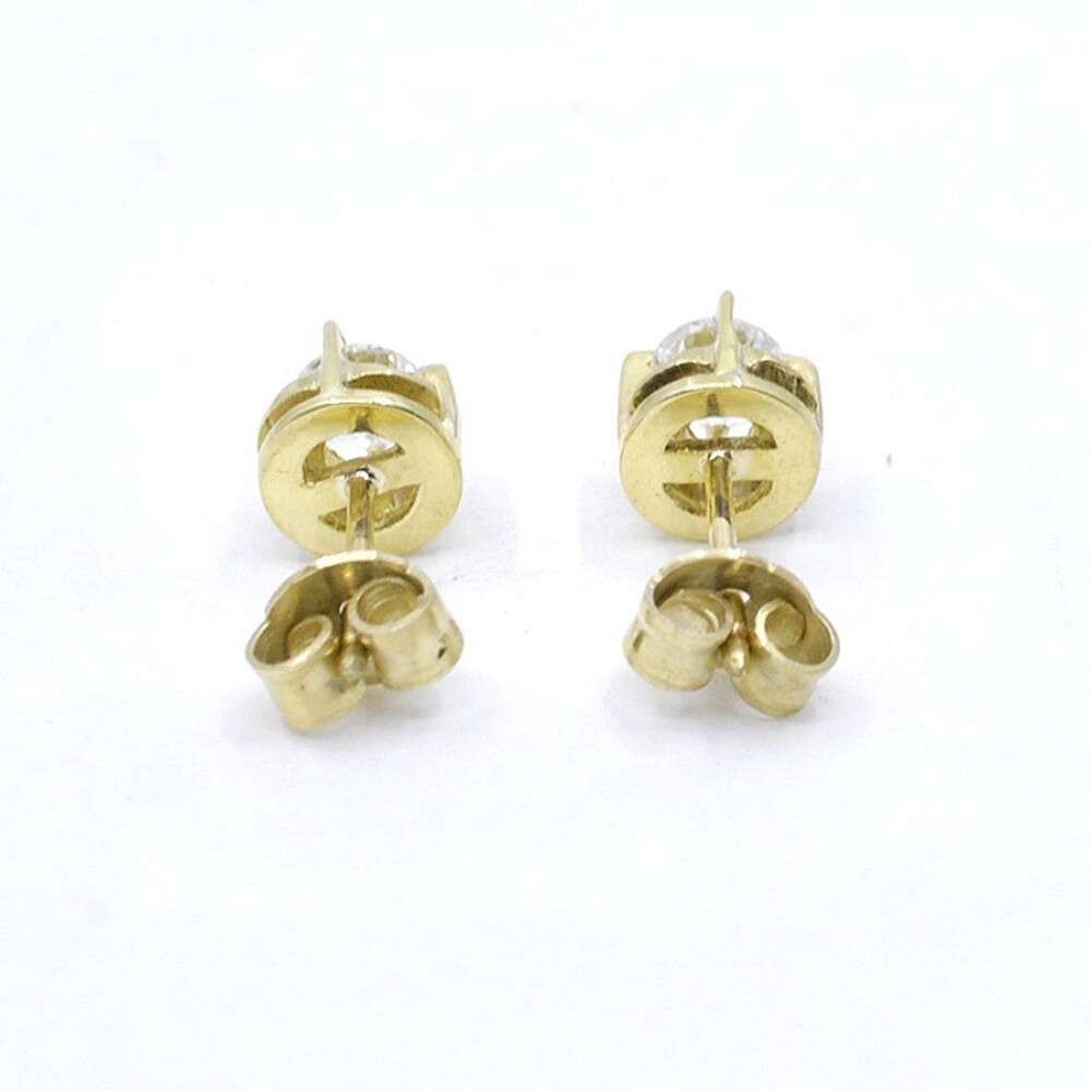 Caravanas En Oro 18K Con Brillante Caravanas En Oro 18K Con Brillante