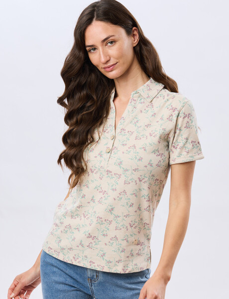 CAMISA ESTAMPADA DE ALGODÓN Beige