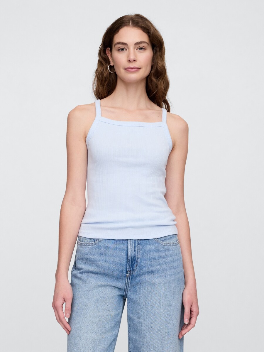 Musculosa Cuello Cuadrado Mujer - Serene Blue 