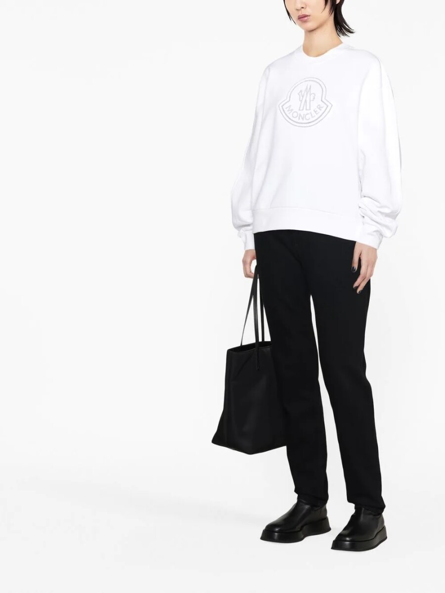 Moncler -Buzo de diseño clásico con logo en algodón - Blanco 