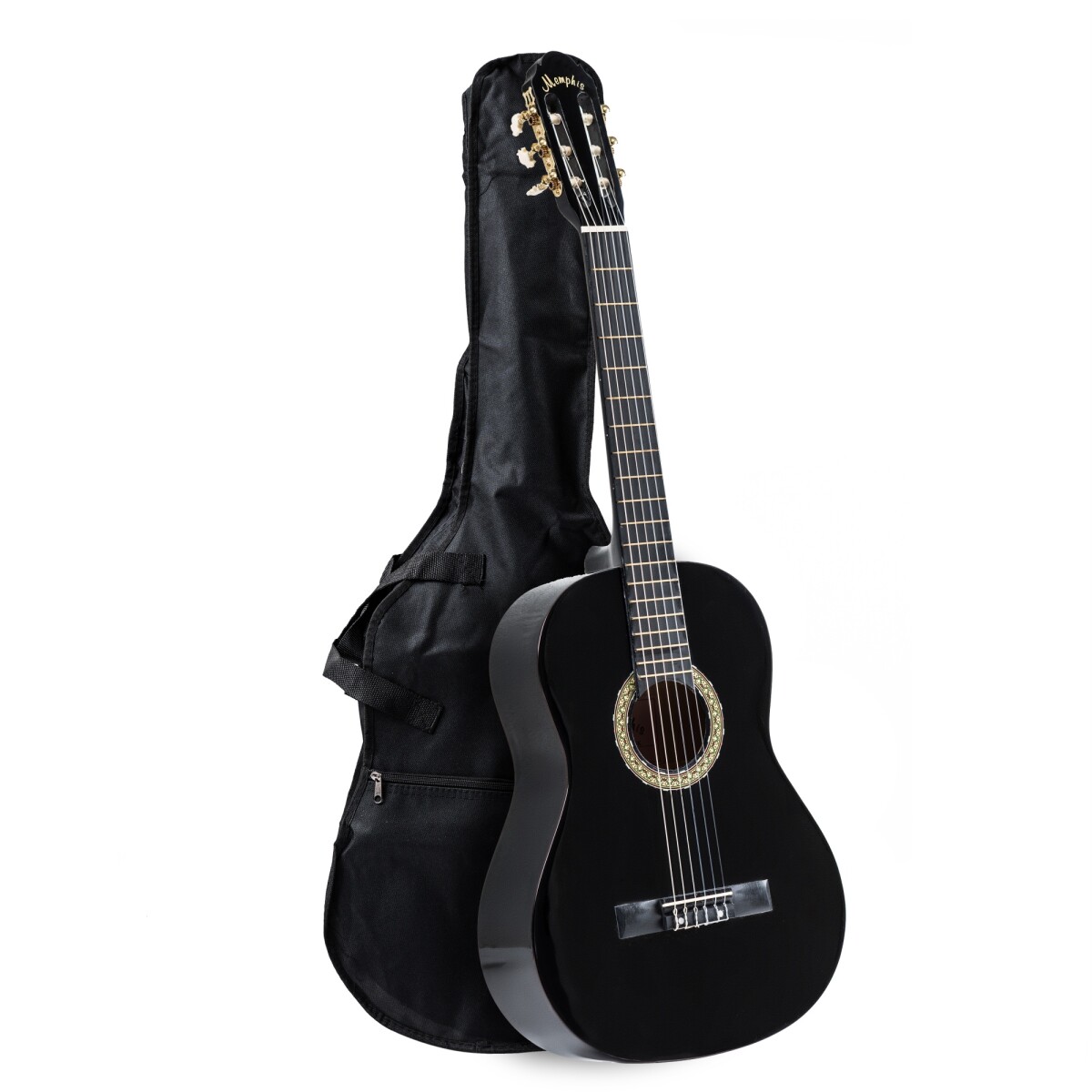 GUITARRA CLÁSICA MEMPHIS 851 NEGRO CON FUNDA 