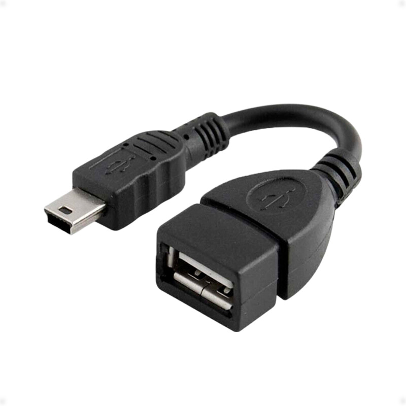 Adaptador OTG Mini USB a USB A Hembra con Cable Adaptador OTG Mini USB a USB A Hembra con Cable