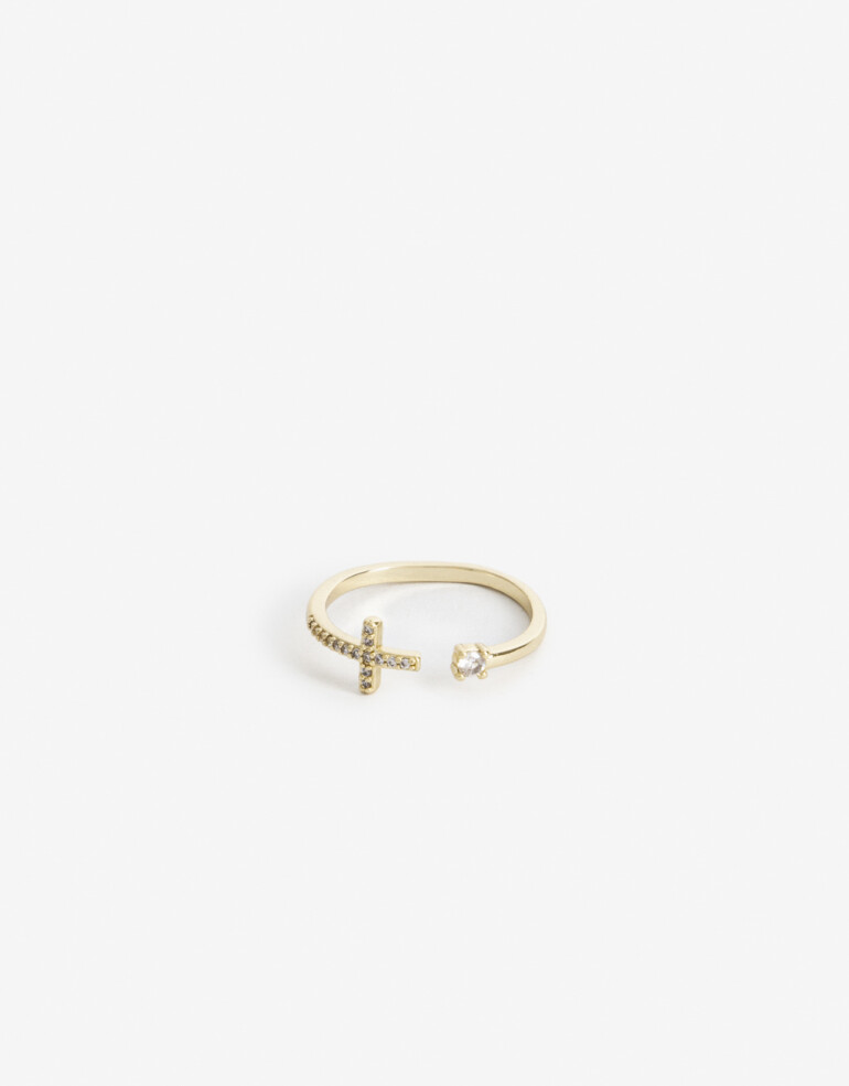 Anillos Chicos Cubic zirconia Anillo Chico Cruz Cubic Dorado - Dorado