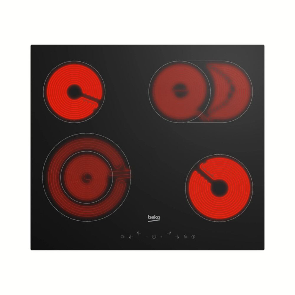 Anafe Vitrocerámico 4 Zonas Negro - Modelo HIC 64403 T - Beko Anafe Vitrocerámico 4 Zonas Negro - Modelo HIC 64403 T - Beko