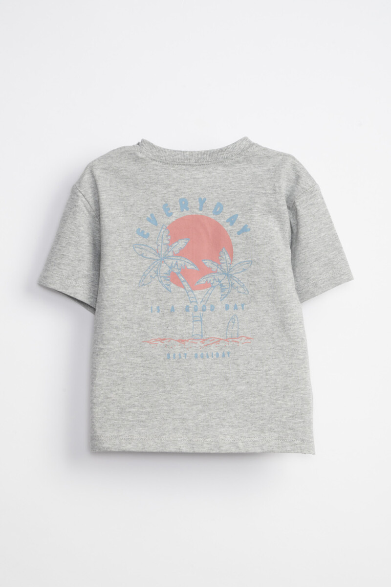 Remera oversize estampa Palmeras Gris
