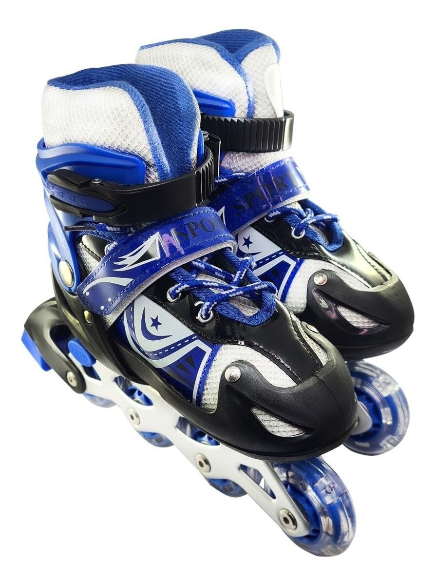 Patines Rollers Extensibles Calidad Colores Infantil Niños - Variante Color Azul Talle 31-34 