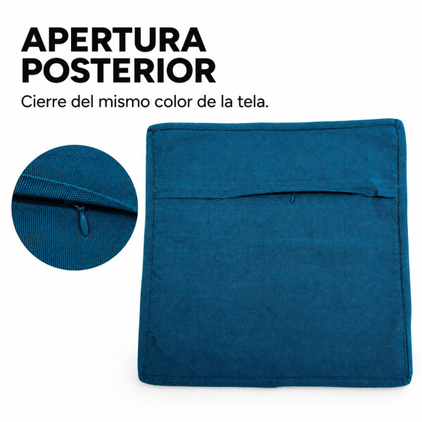 Funda de almohadón ZAL bordada artesanal 50 x 50 cm Turquesa