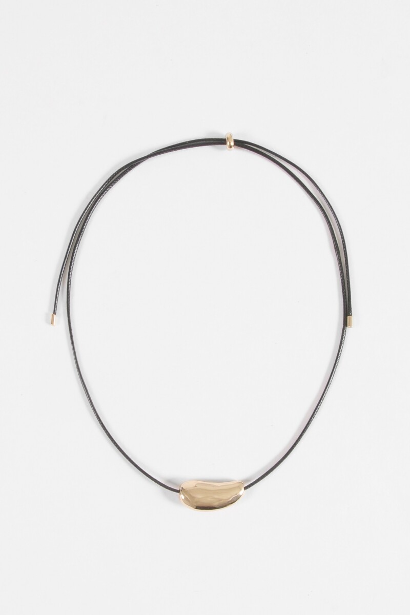 Collar cordón dije curvo dorado