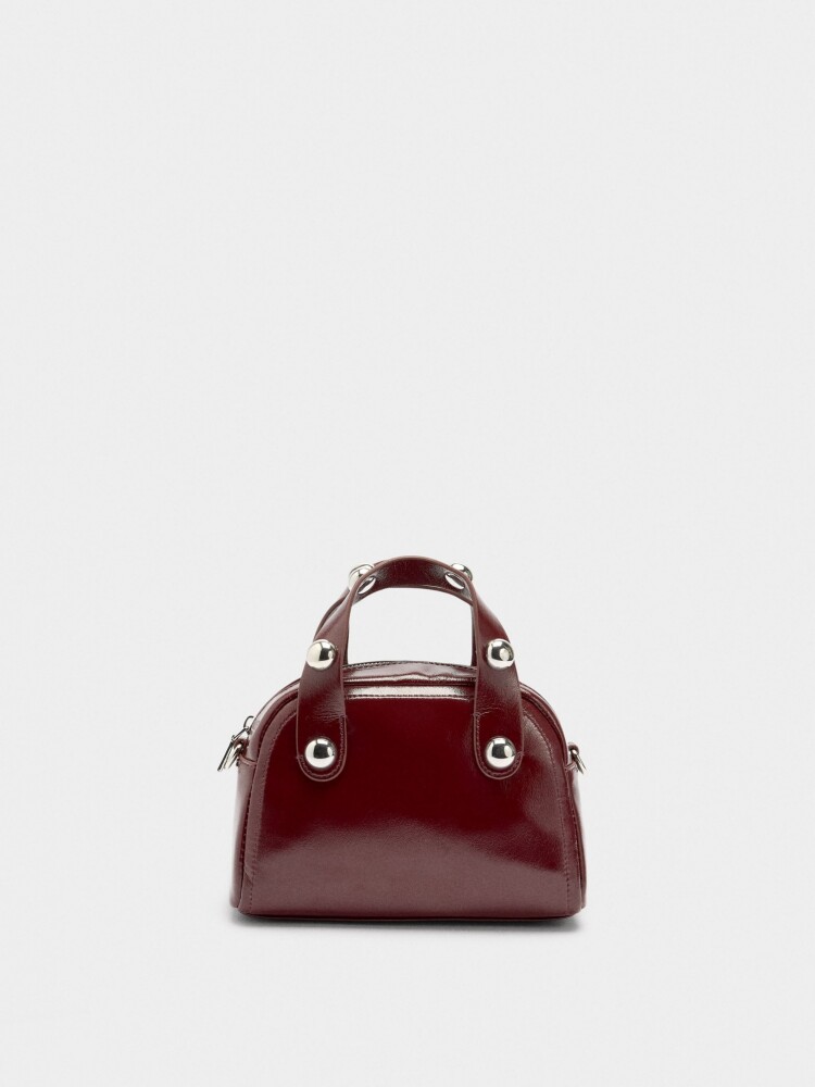 Bolso Tote Con Esferas burdeos
