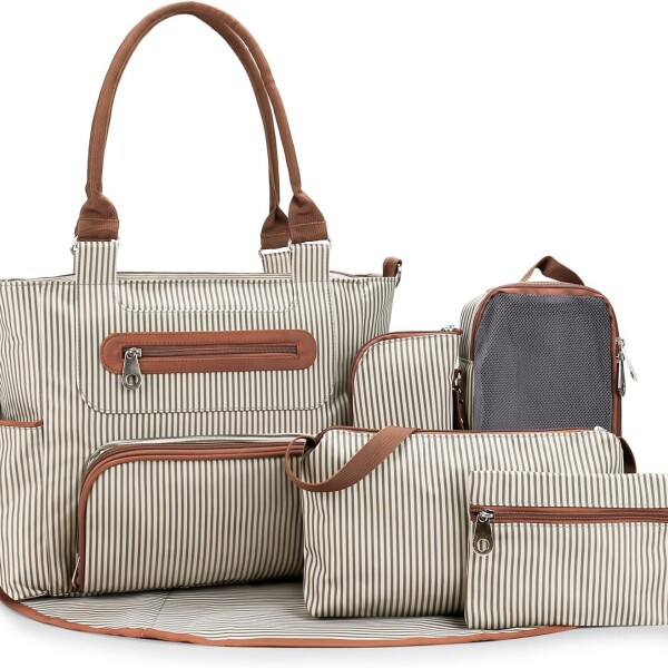 Bolso maternal striped con accesorios Bolso maternal striped con accesorios