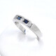 Anillo En Oro 18K Blanco, Zafiros Y Brillantes Anillo En Oro 18K Blanco, Zafiros Y Brillantes