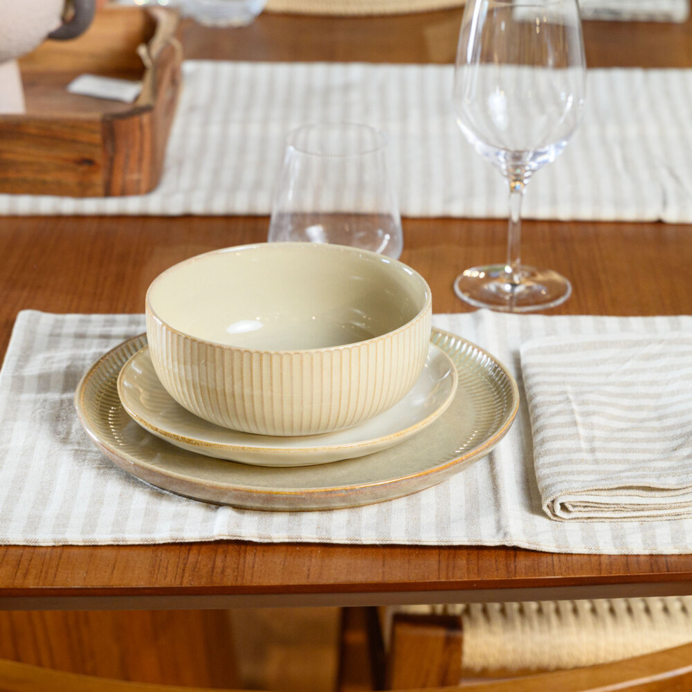 SET X2 INDIVIDUALES ALGODON NATURAL-BEIGE STRIPE BEIGE
