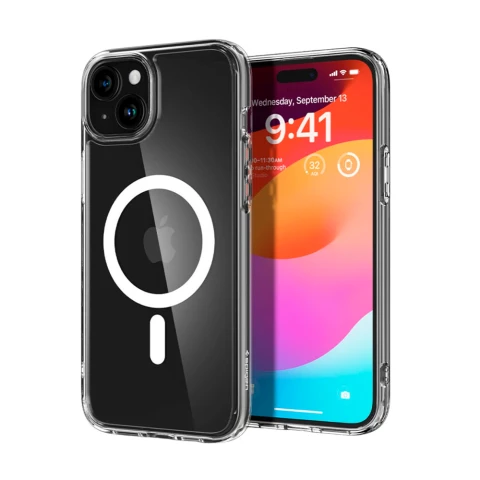 Spigen funda Crystal Hybrid MagSafe iPhone 15 Plus White Spigen funda Crystal Hybrid MagSafe iPhone 15 Plus White