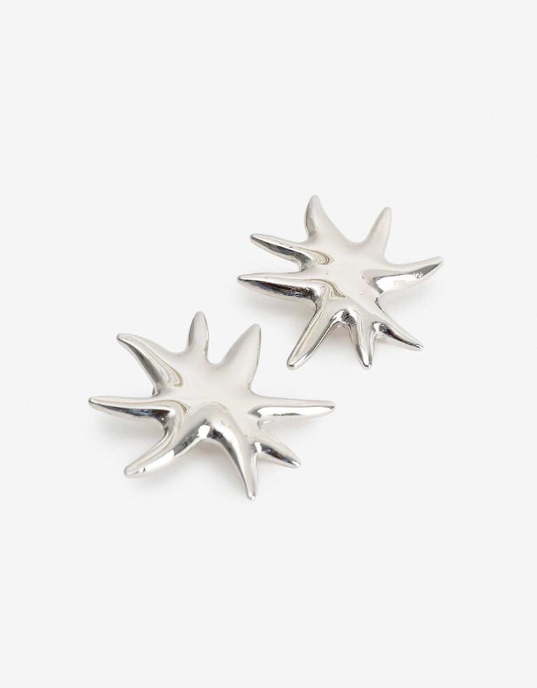 Aros Pasantes Metal Aros Maxi Pasantes Sol - Plateado Rodio