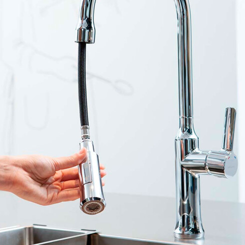 GRIFERIA DE MESADA COCINA MONOCOMANDO CROMO CLEVER 000