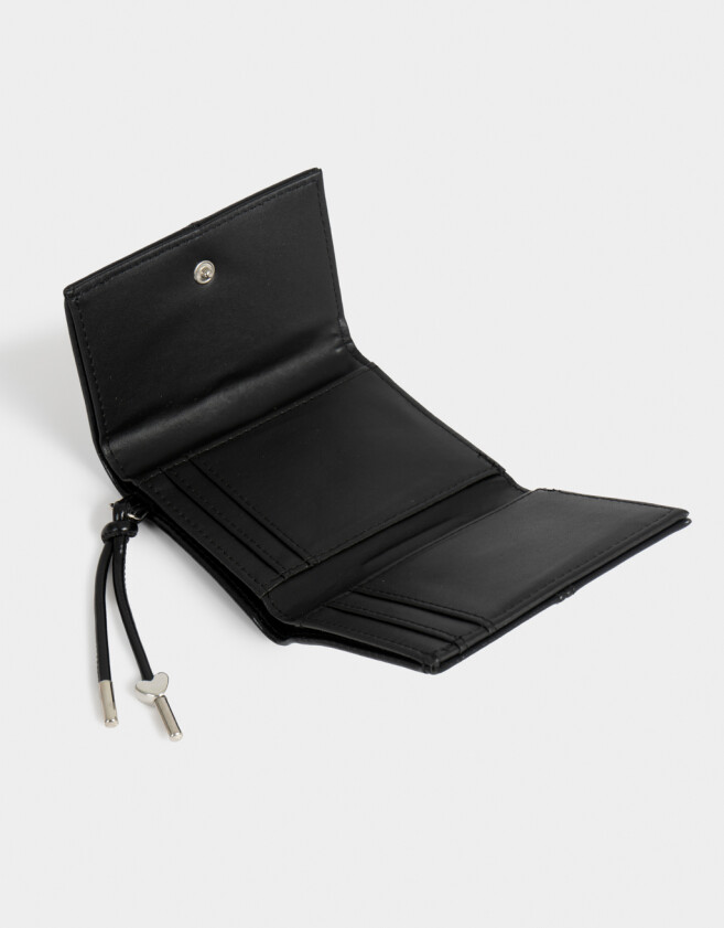 Billetera Billetera Cuerina Solapa - Negro