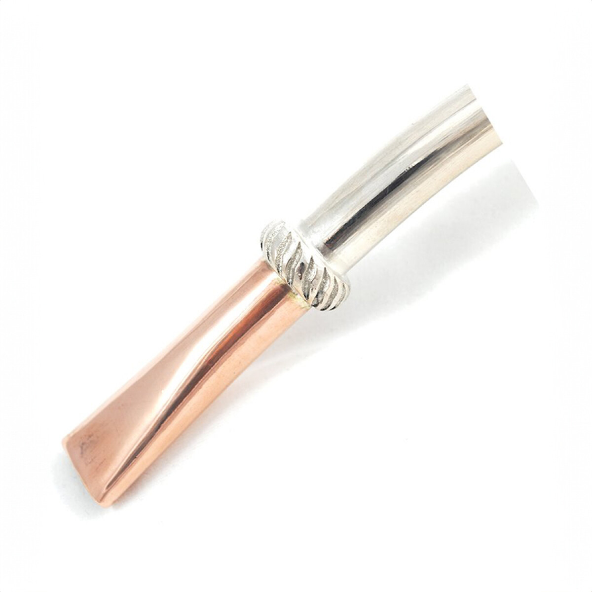 Bombilla plata y oro gruesa 