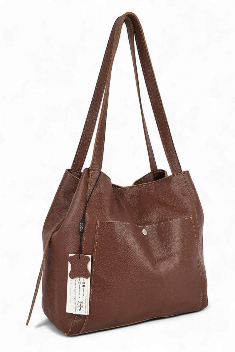 Cartera mujer 100% cuero Marrón