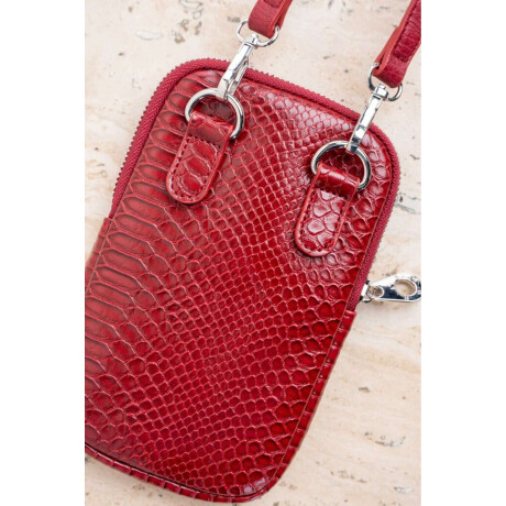 Porta Celular Croco Combinado Rojo