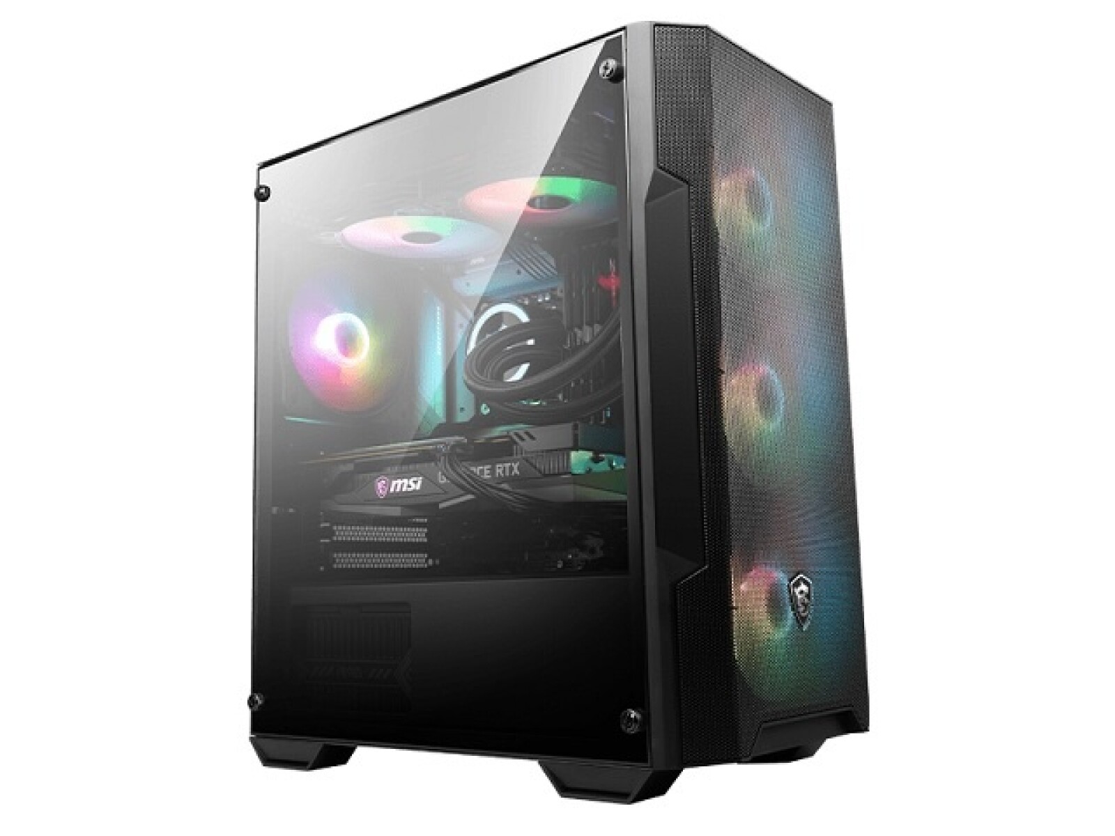 MSI MAG FORGE M100A - Torre microATX - panel lateral con ventana (acrílico) - sin fuente de alimentación (ATX) - USB/Audio 