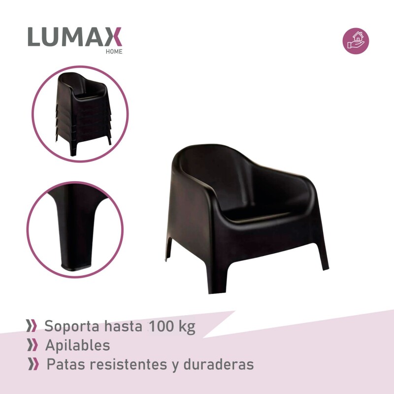 Set de 4 Sillas Skarpo + Mesa de exterior Negro