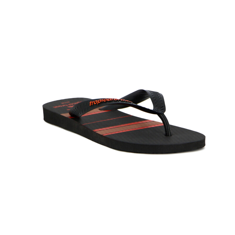Tropical Brasil Ojota Estampado De Hombre - Negro Negro