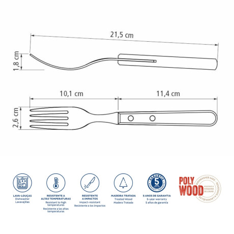 Tenedor de Mesa Yumbo Polywood Tramontina Tenedor de Mesa Yumbo Polywood Tramontina