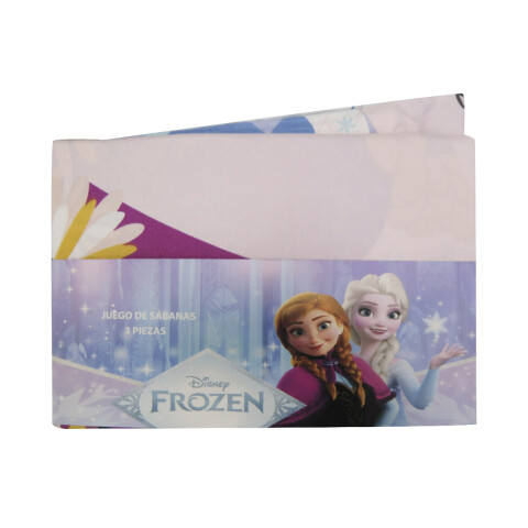 Juego Sábanas Infantil Frozen 1 Plaza 100% Microfibra ROSA/CELESTE