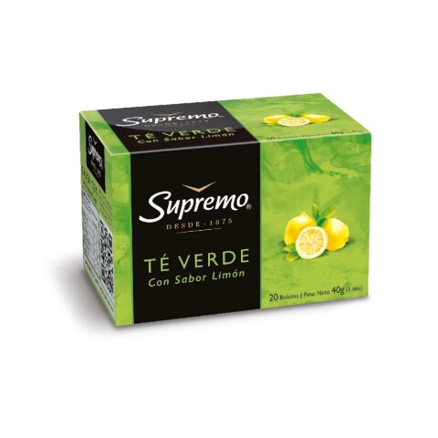 Té Verde Con Limón Supremo 20 Unidades Supremo Te Verde C/ Limon X 20