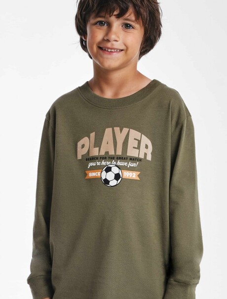 CAMISETA MANGA LARGA INFANTIL CON ESTAMPA VERDE