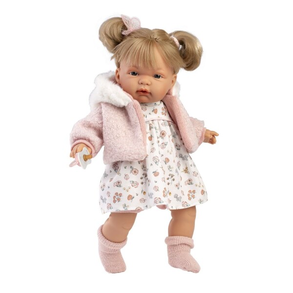 Muñeca Llorens Joelle Llorona Chaqueta Rosa Chupete Vestido Variante Modelo Joelle Rosa