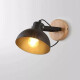 Lampara Aplique De Pared Nordico Metal Y Madera Moderno Negro