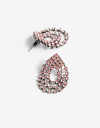 Aros Colgantes Cortos Strass Aros Cortos De Strass - Negro
