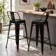 Set X2 Banqueta Tolix con respaldo NEGRO MATE