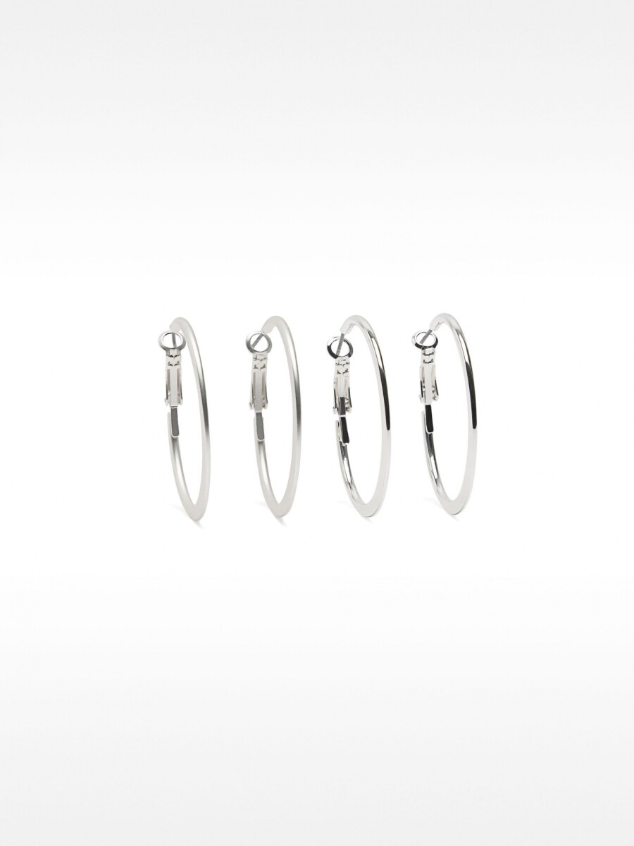 Conjunto De Aros Dorados plateado