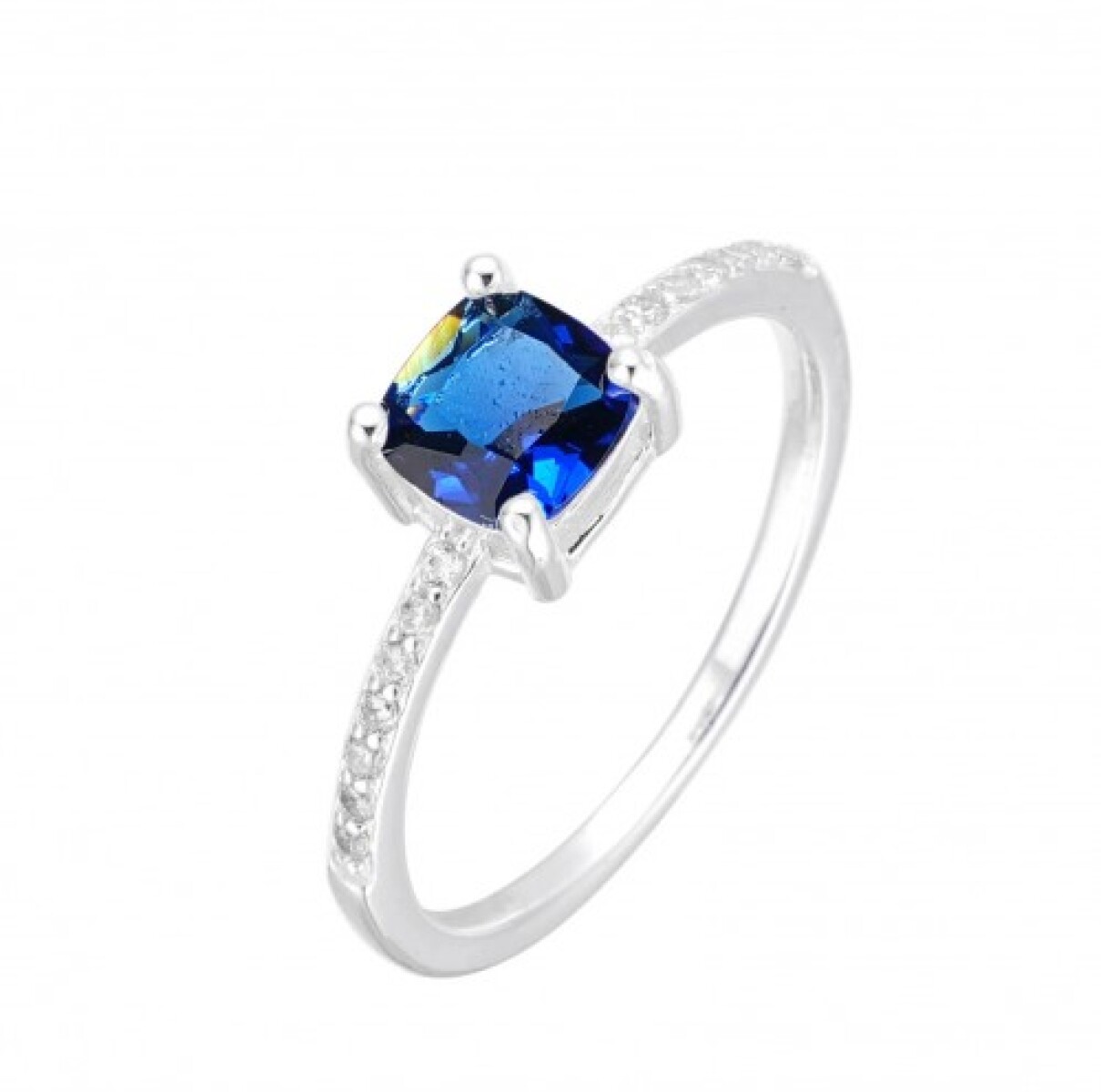 Anillo de plata 925 con circonias. 