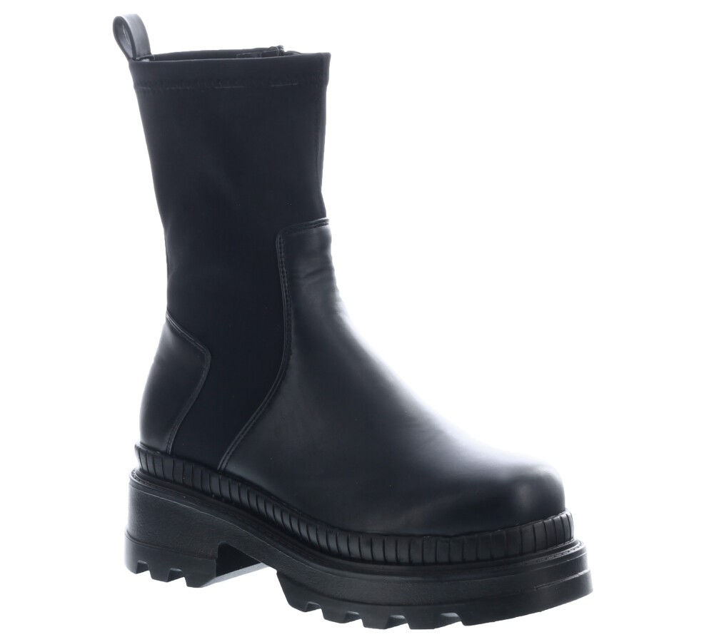 Bota chelsea MANU con caña de neopreno y platafor Black