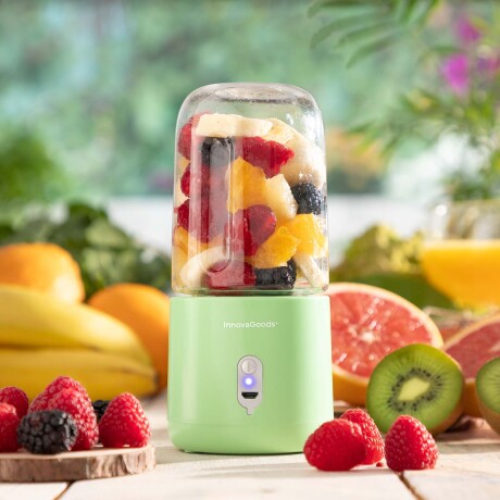 BATIDORA PORTÁTIL REC 250ML ABS-Y-ACERO-INOXIDABLE VERDE INNOVAGOODS
