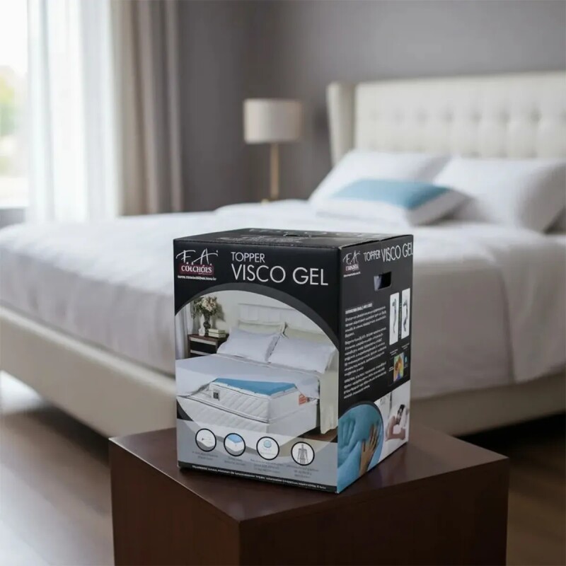 Pillow top viscogel 2 plazas 7cm 138 x 188 x 7cm GRIS